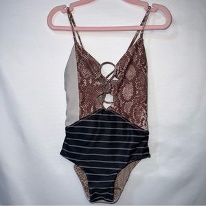 ACACIA HONEY animal print one piece swimsuit little girls size Large 4-5
